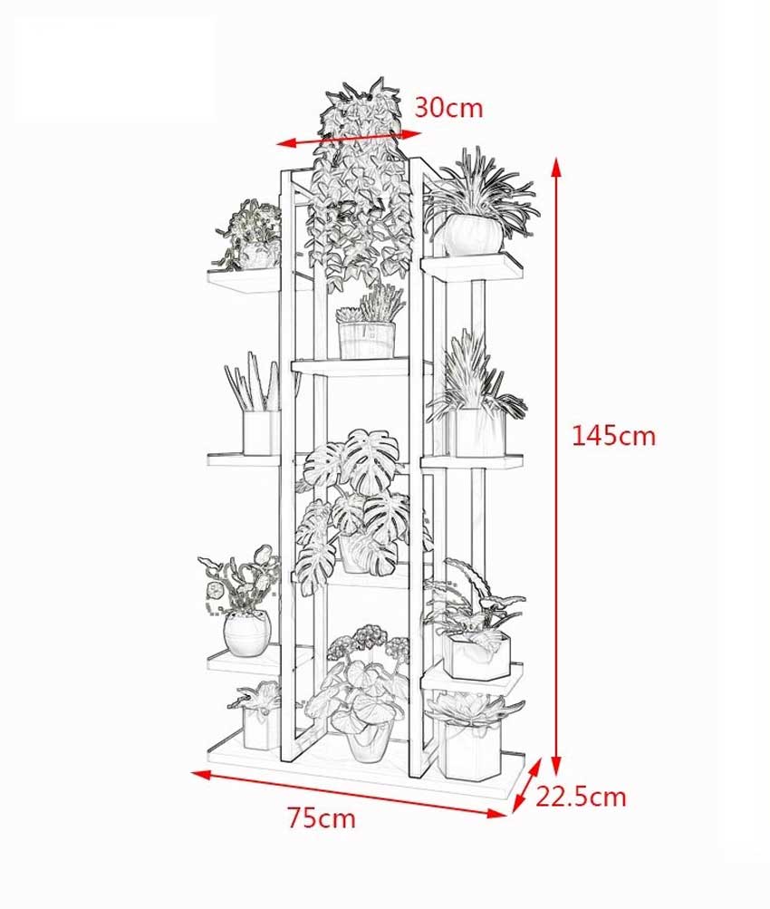 Kệ để chậu hoa kiểu gia đình khung sắt 04-4